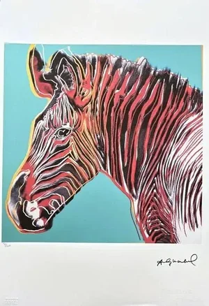 After Andy Warhol, Grevys Zebra Blue, 1980s, Lithograph