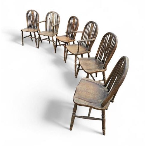 Windsor Wheelback Dining Table and Chairs from Oirschotse Meubelindustrie, 1950s, Set of 7 For Sale - Image 13 of 18