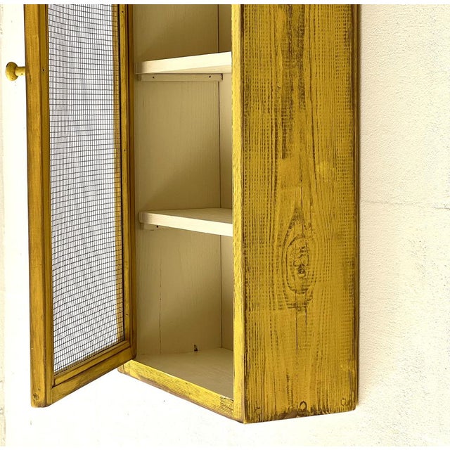 Vintage Wall Unit with Meshwire For Sale - Image 12 of 18