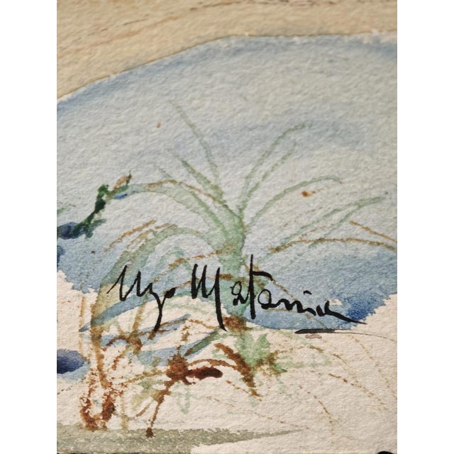 Ugo Matania, Mediterranean Landscape, Original Watercolor For Sale - Image 3 of 12