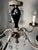 Antique Five-Arm Metal, Black Glass and Crystal Chandelier For Sale - Image 4 of 15