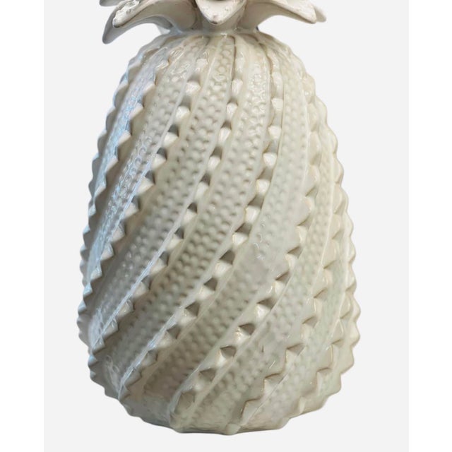 Tall Palm Beach Style Pineapple Lamps Scalloped Shades - a Pair For Sale In Houston - Image 6 of 11