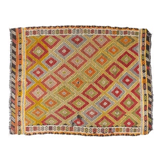 Vintage Anatolian Geometric Kilim Rug For Sale