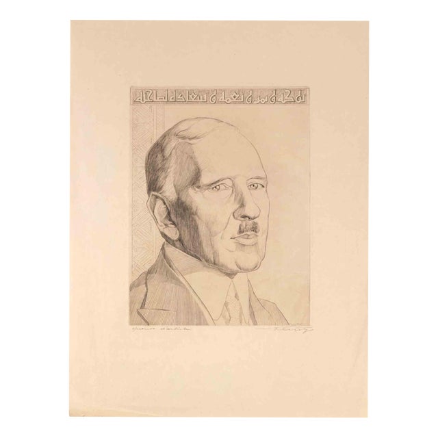 Paul Flury, Portrait of Mustafa Kemal Atatürk, Etching For Sale