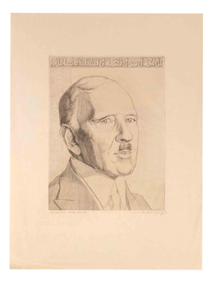 Paul Flury, Portrait of Mustafa Kemal Atatürk, Etching