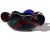Murano Murano Vintage Red Black Blue Aqua Swirl Design Italian Art Glass Flower Shaped Ashtray Bowl For Sale - Image 4 of 8