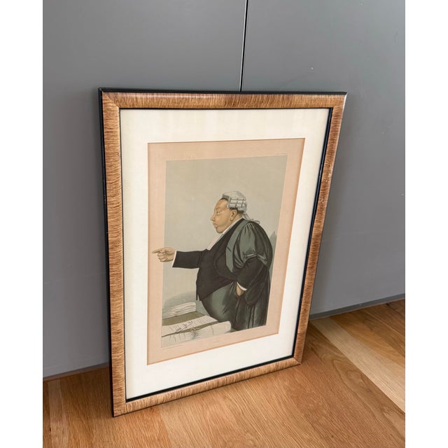 Late 19th Century Framed Original 1898 Vanity Fair "Spy" Caricature Titled "Danky" For Sale - Image 5 of 12