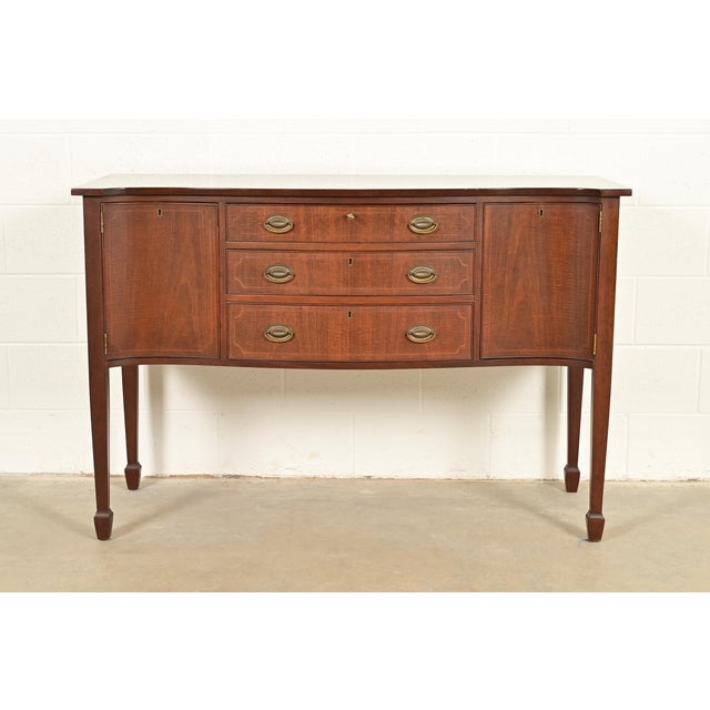 Kittinger Federal Inlaid Mahogany Serpentine Front Sideboard Credenza For Sale - Image 16 of 16