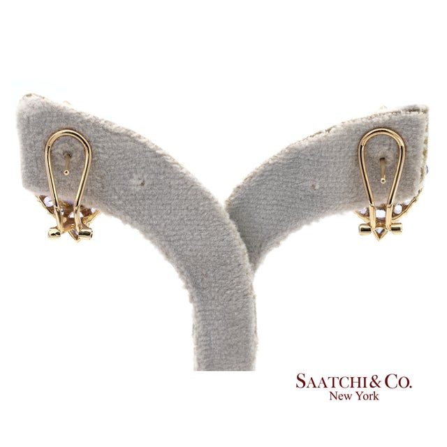 Gold 14k(585) Solid Yellow Gold Natural Purple Stone Omega Back Earrings For Sale - Image 8 of 10