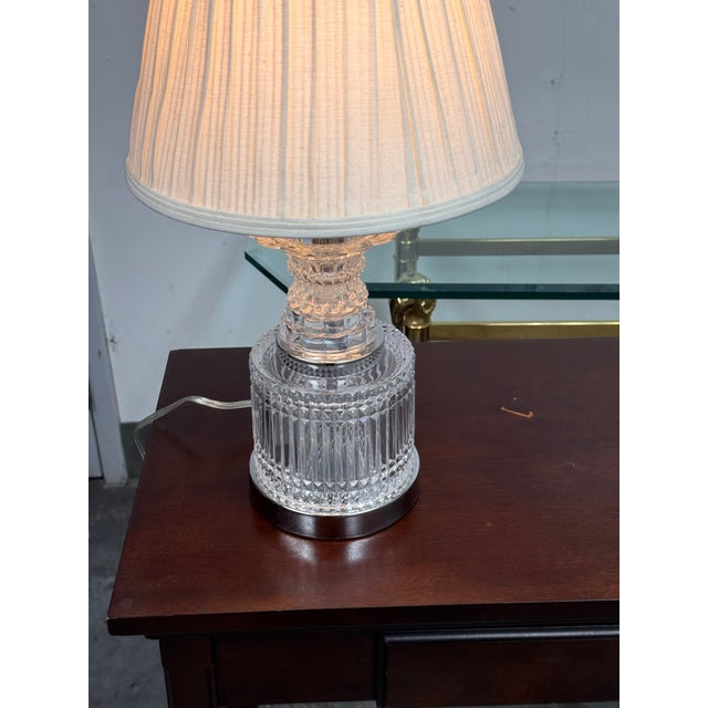 Mid 20th Century Cut Crystal Table Lamp, Vintage For Sale In San Francisco - Image 6 of 12
