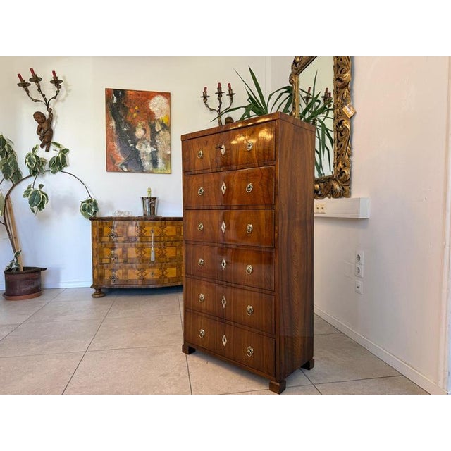 Biedermeier Week Dresser in Walnut For Sale - Image 4 of 16