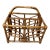 Vintage MCM Burnt Bamboo Magazine Rack Twin Compartment Boho Tiki Accent Stand For Sale