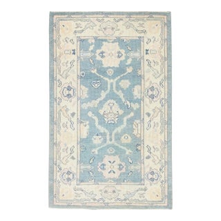 Modern Turkish Oushak Rug 3' x 4'10" For Sale