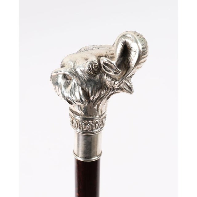 Antique Sterling Silver Elephant Walking Cane Stick, 1800s For Sale - Image 16 of 17