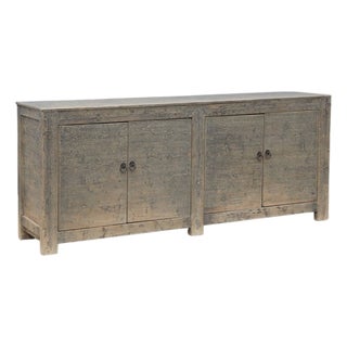 Antique Chinese Painted Elm Buffet Cabinet For Sale
