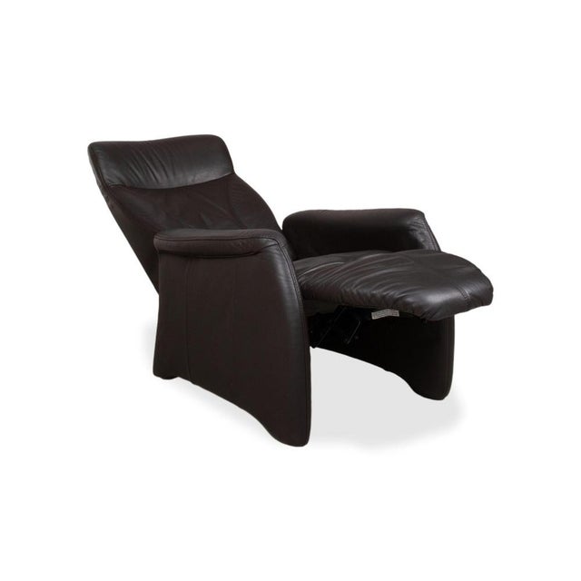 Animal Skin 4571 Cumuly Leather Three-Seater Sofa and Armchair in Anthracite Grey with Manual Function by Himolla, Set of 2 For Sale - Image 7 of 18