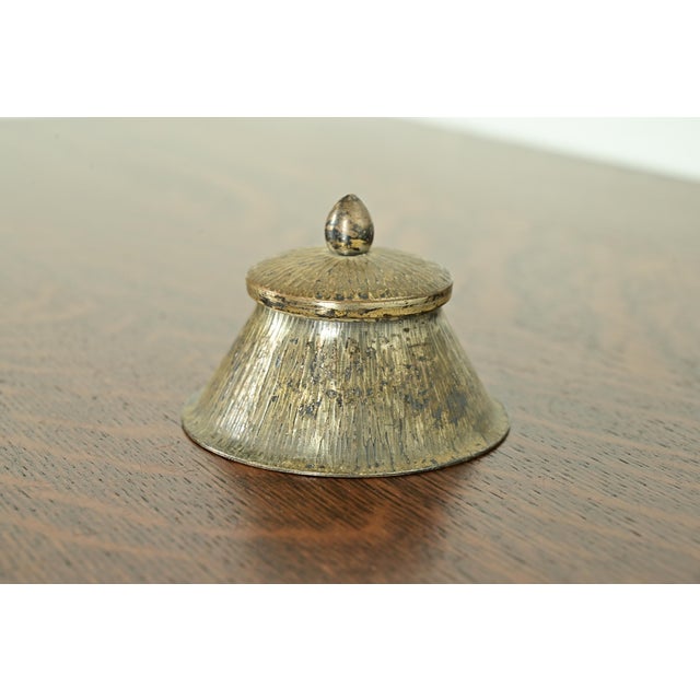 Art Deco Roycroft Arts & Crafts Brass Over Copper Inkwell, Circa 1920s For Sale - Image 3 of 11