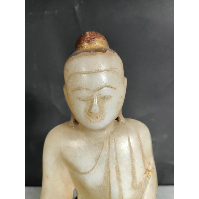 Asian Alabaster Buddha, 1880s For Sale - Image 6 of 14