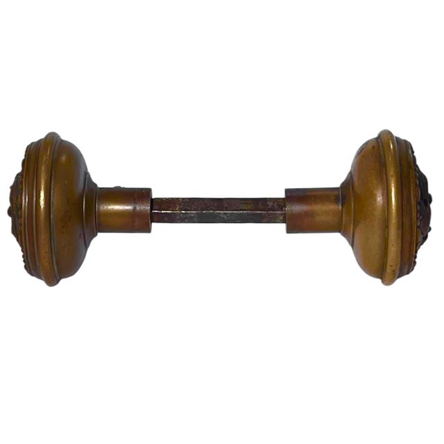 American 1900s Antique American Romanesque Bronze Door Knobs - A Pair For Sale - Image 3 of 7