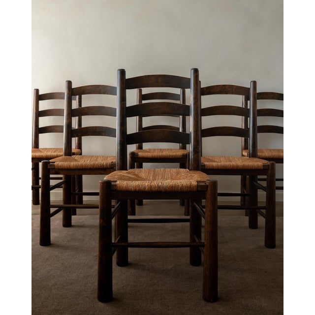 1950s Vintage French Brutalist Dining Chairs by Georges Robert, 1950s, Set of 6 For Sale - Image 5 of 18