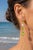 Metal Peridot & Pearl Drop Earrings Studs, Silver, Gold, Pair For Sale - Image 7 of 7