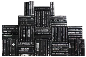 Decorative Books - Onyx & Silver Book Wall - Set of 100 Black Books