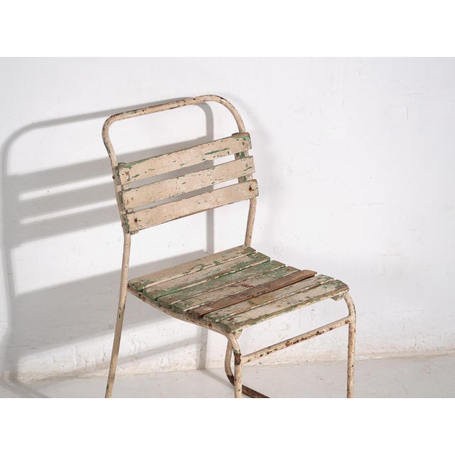 1920s Vintage White Garden Chairs, 1920, Set of 4 For Sale - Image 5 of 10