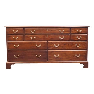 Henkel Harris Virginia Galleries Solid Mahogany Traditional Style 66" Double Dresser 176-840 For Sale