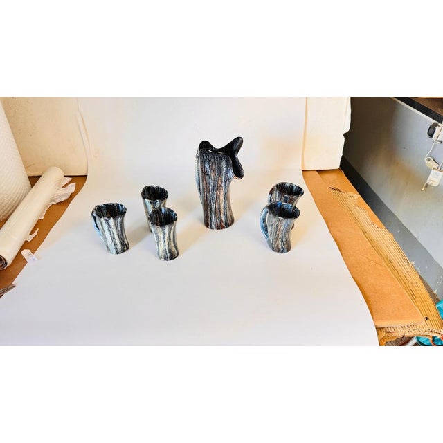 Vintage Ceramic Orangeade Set with Pitcher and Mugs from Vallauris, 1960s, Set of 7 For Sale - Image 12 of 13