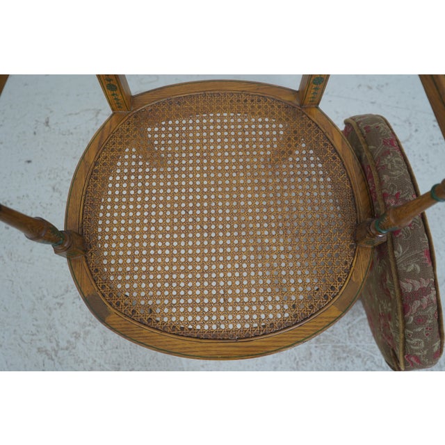 Adams Paint Decorated Cane Seat W. Cushion Armchair For Sale - Image 17 of 18