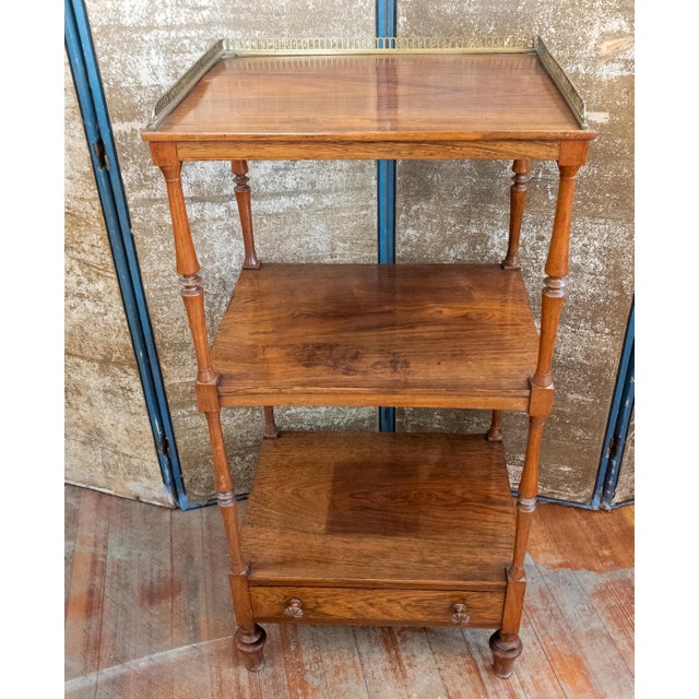 19th Century English Regency Rosewood Etagere Shelf With Gallery For Sale In New York - Image 6 of 18