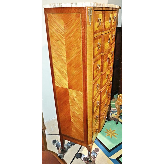 19th Century French Louis XVI Transitional Semanier Dresser For Sale - Image 4 of 9