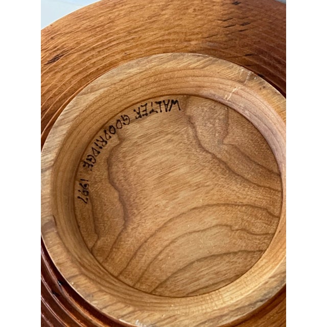Shabby Chic 1990s Walter Goodridge Signed Turned Wood Bowl For Sale - Image 3 of 6