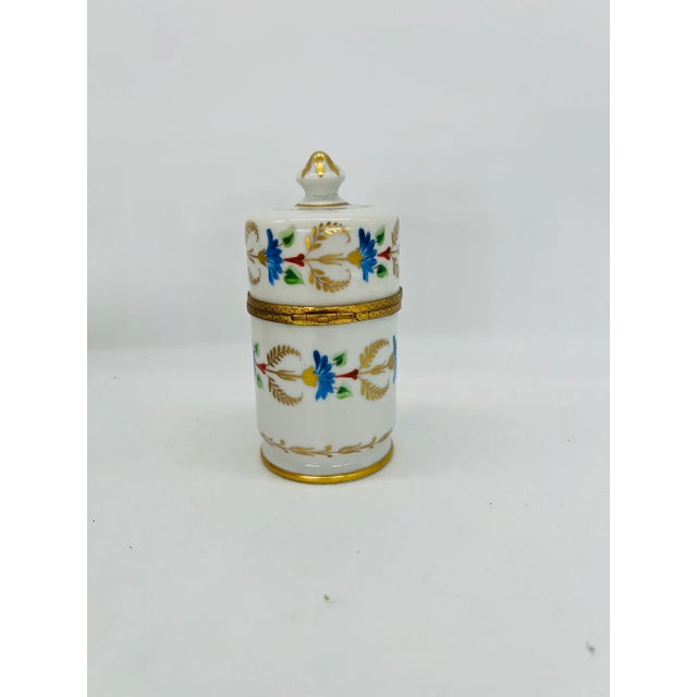 1960s Vintage Le Tallec Enamel Decorated & Gilt Porcelain Box Circa 1966 For Sale - Image 5 of 7