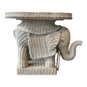 1970s Wicker Elephant Table
