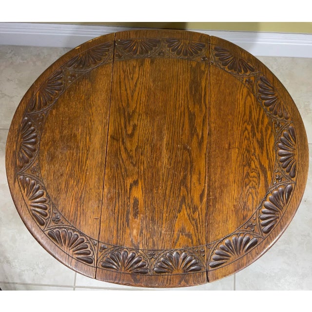 1960s Low Oak Drop Leaf Tea Table For Sale - Image 9 of 10