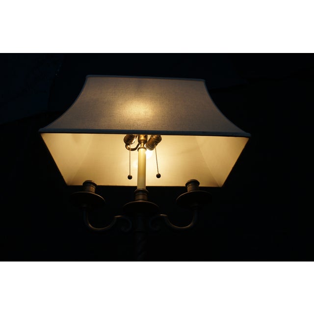 Late 20th Century Visual Comfort Spanish Revival Cast Iron Barley Twist Candelabra Floor Lamp For Sale - Image 13 of 13