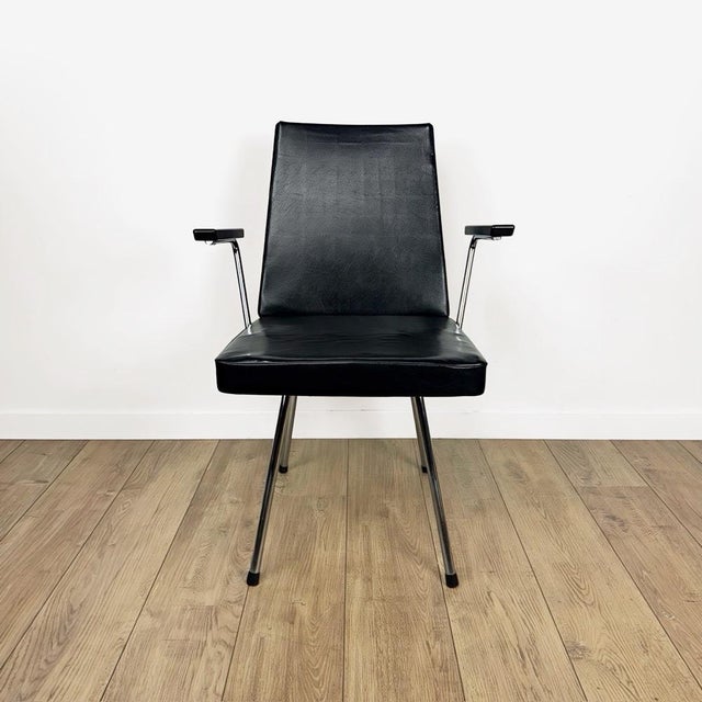 1950s Black Vinyl Armchair by Wim Rietveld, 1950s For Sale - Image 5 of 13