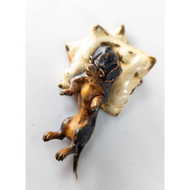 19th Century Austrian Cold Painted Bronze of a Dachshund or Wiener Dog For Sale In New York - Image 6 of 9