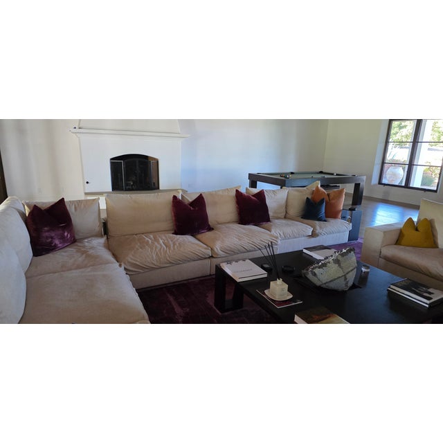 Beautiful Flexform Ground Piece Sofa. Purchased in 2020 and in perfect condition. Dimension in photo - height of sectional...