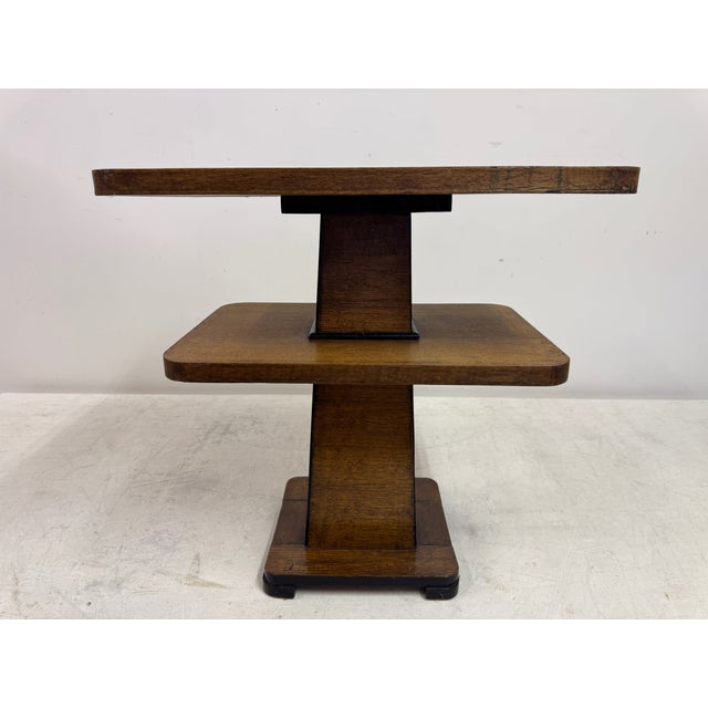 Art Deco Two-Tier Console Table in Oak, 1930s For Sale - Image 12 of 16