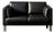 Mid-Century Danish Modern Two-Seater Black Leather Sofa, 1970s For Sale