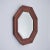 Wood 1930s English Art Deco Octagonal Bevelled Wall Mirror in Scalloped Solid Oak Frame For Sale - Image 7 of 10