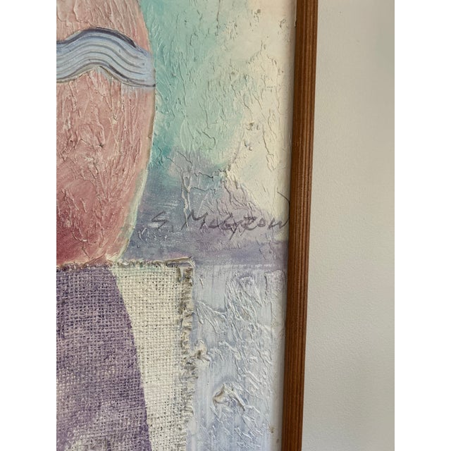 Huge S. McGrow Acrylic on Burlap Painting For Sale - Image 9 of 10