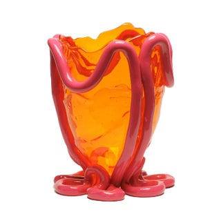 Clear Orange, Matt Fuchsia Indian Summer Vase by Gaetano Pesce for Fish Design For Sale