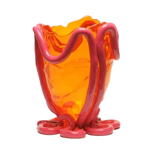 Clear Orange, Matt Fuchsia Indian Summer Vase by Gaetano Pesce for Fish Design