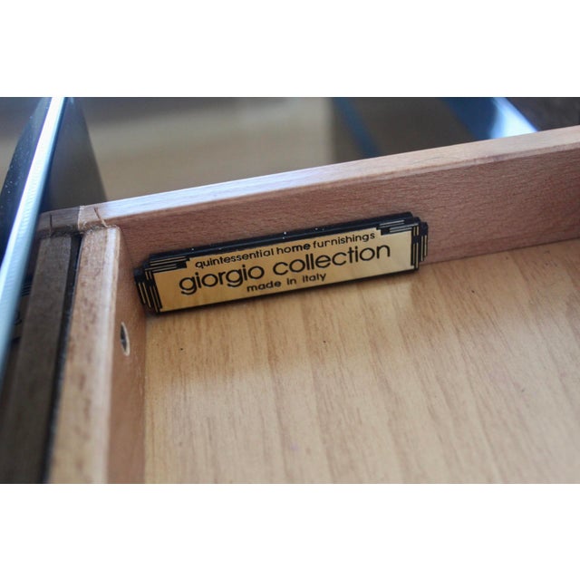 1990s 1990s Vintage Italian Giorgio Collection Snakewood Black Lacquered Three Drawer Nightstands Side Tables -a Pair For Sale - Image 5 of 18