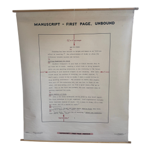 Vintage 1969 Typing Instruction Pull-Down Chart – Secretary School Poster -- Poster D