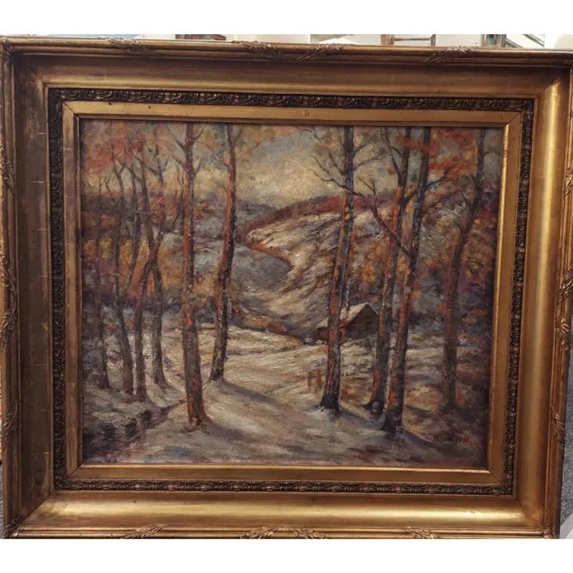 Fern E. Harding, 1889-1969. California Artist Oil Painting on canvas. The oil painting has very light crackling. The...