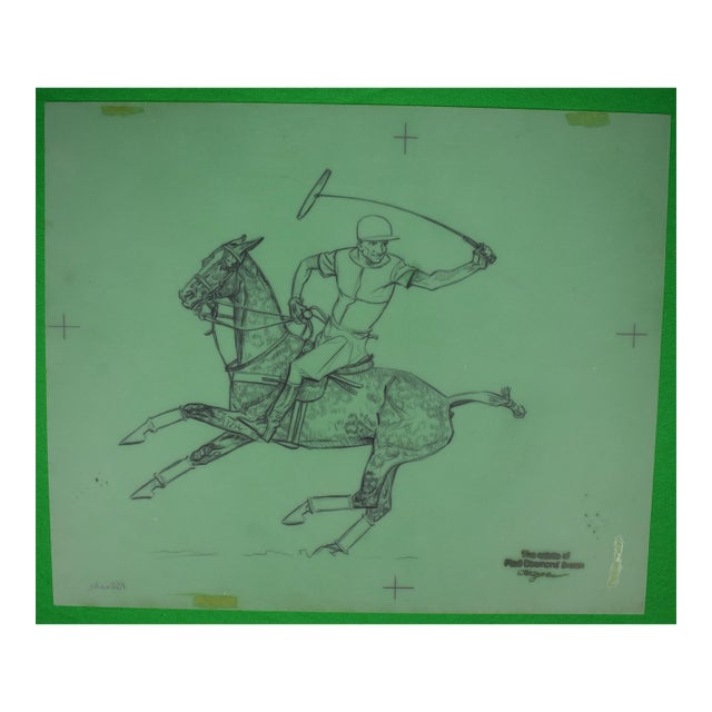 Paul Brown Polo Pencil on Acetate Drawing 2 For Sale